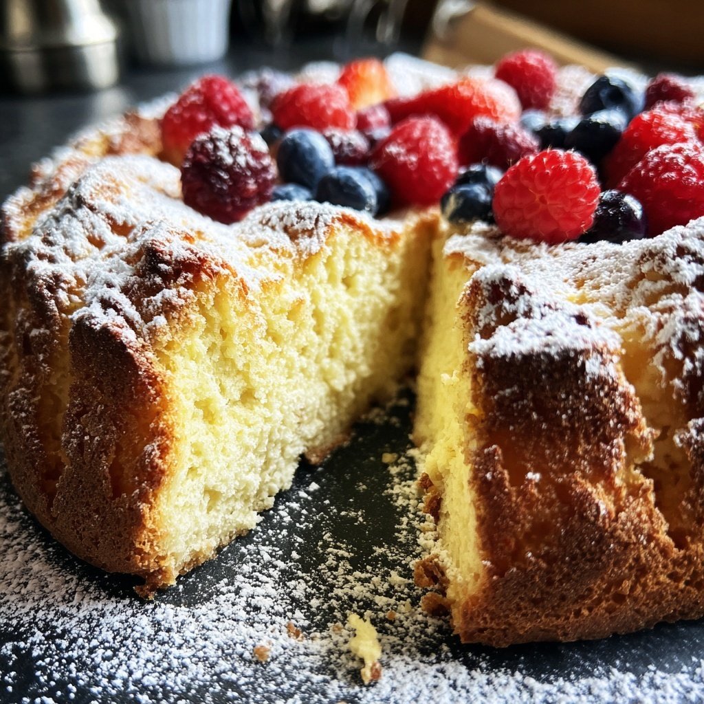 Käsekuchen mit Mandelboden