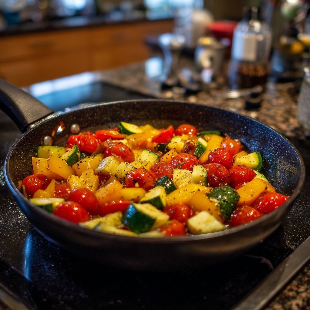 Kalorienarme Gemüsepfanne Vegan