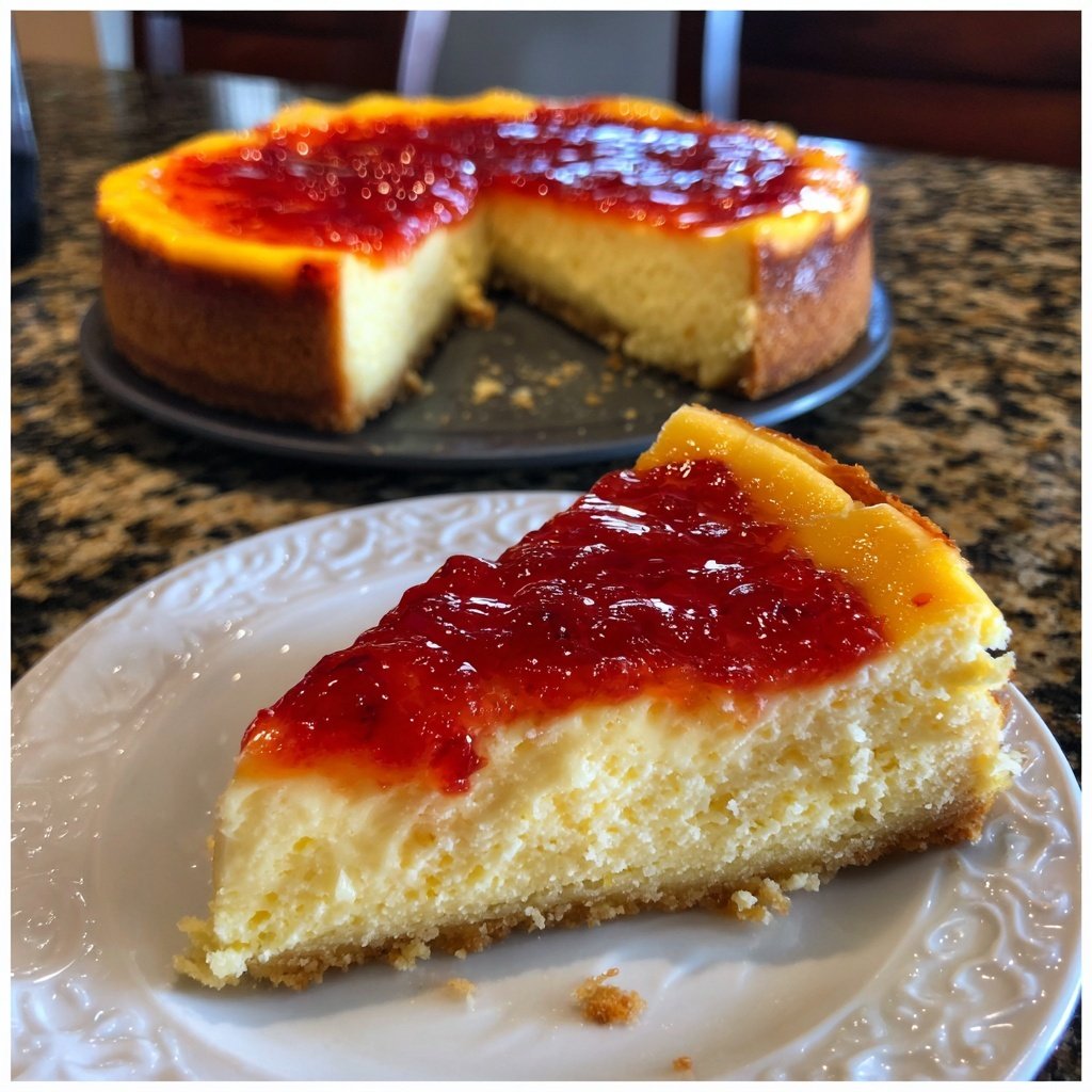 Käsekuchen mit Fruchtspiegel