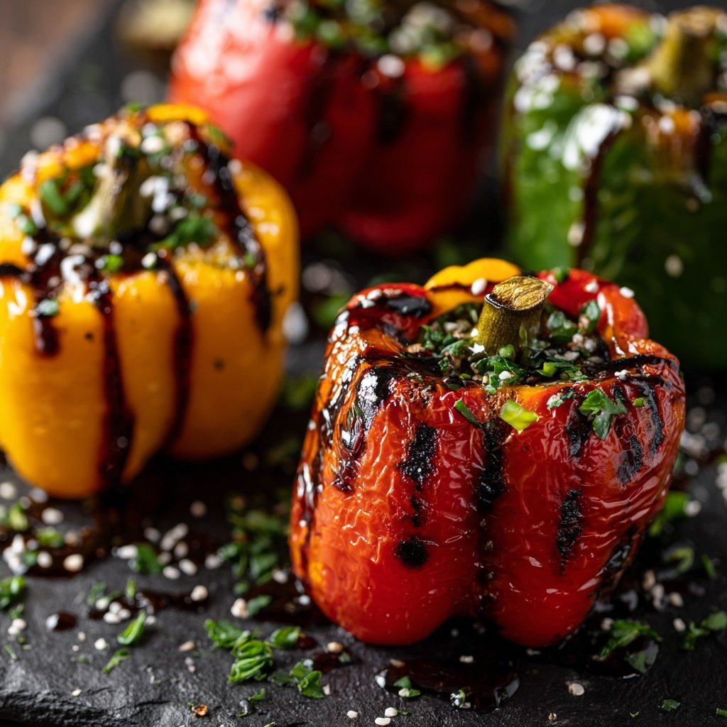 Gegrillte Paprika Mit Balsamico
