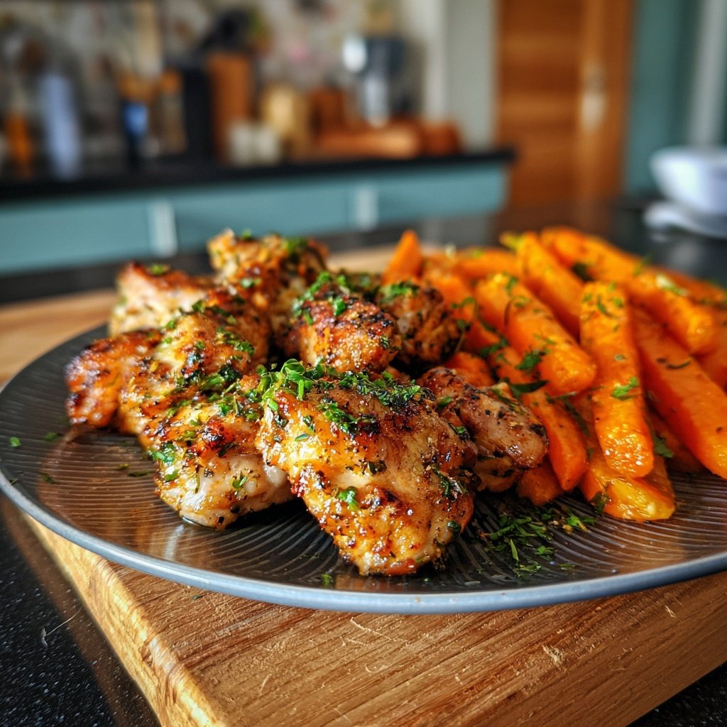 Kalorienarmes Hähnchen Mit Ofen Karotten