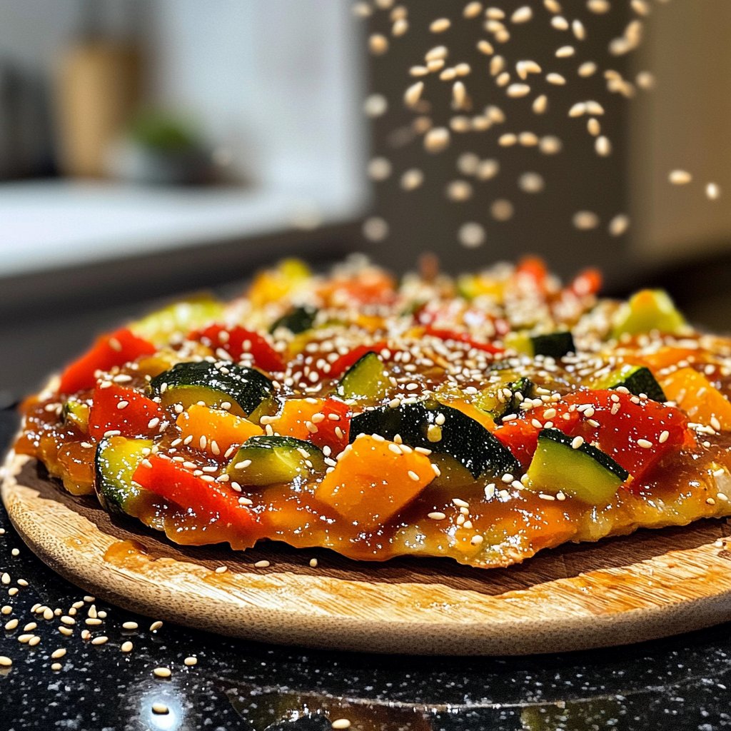 Gemüsepfanne mit Sesam