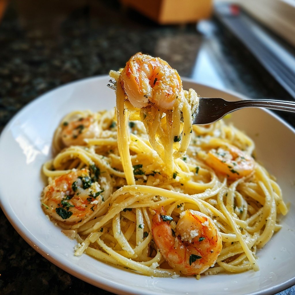 Pasta mit Garnelen und Zitronenbutter