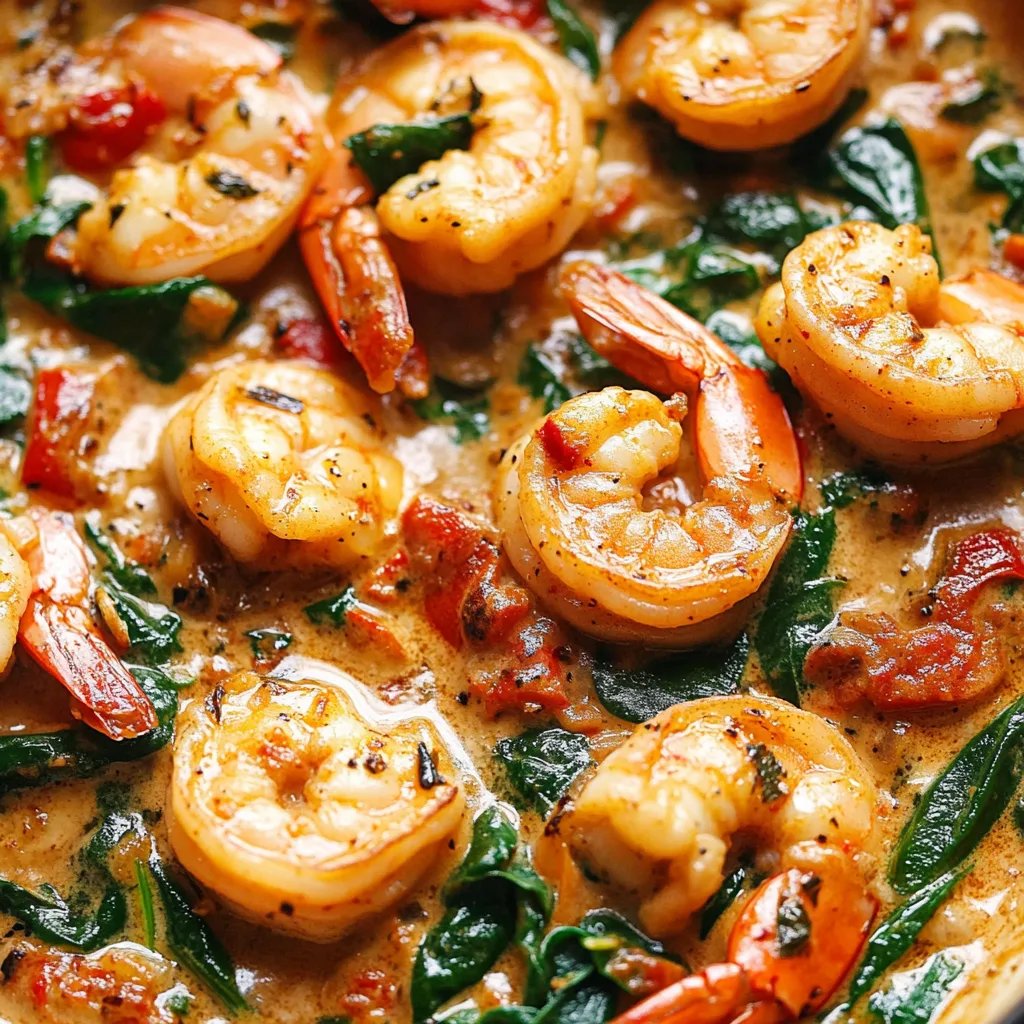 Tuscan Shrimp mit Spinat, Artischocken und getrockneten Tomaten