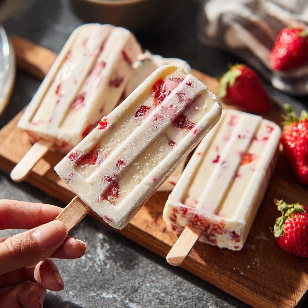 Erdbeer Joghurt Eis Am Stiel