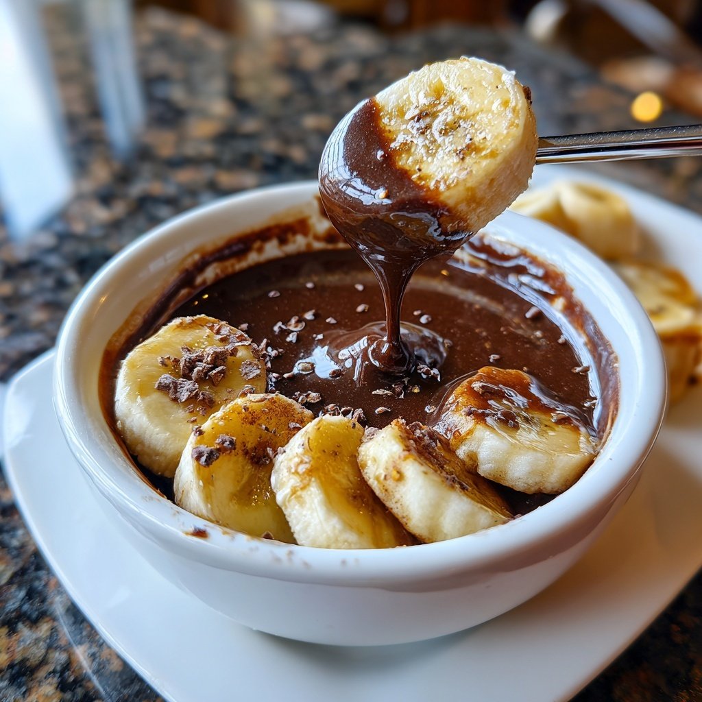 Schokoladenfondue mit Banane