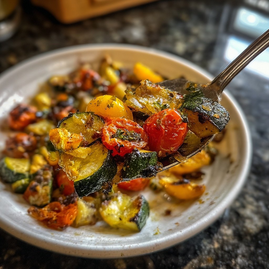 Abendessen mit gebratenem Gemüse