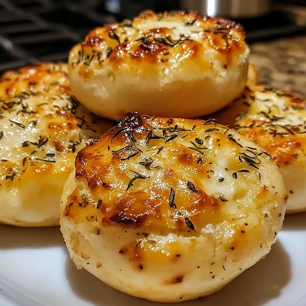 Golden Crust Garlic Rosemary Focaccia Muffins